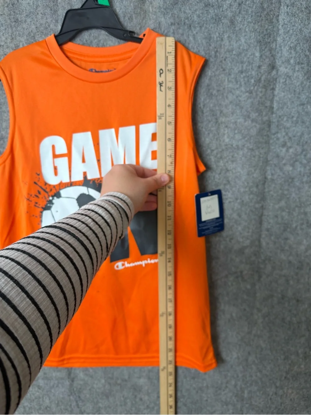 Champion Youth Medium Orange Soccer Graphic Sleeveless Performance Tank Nwt